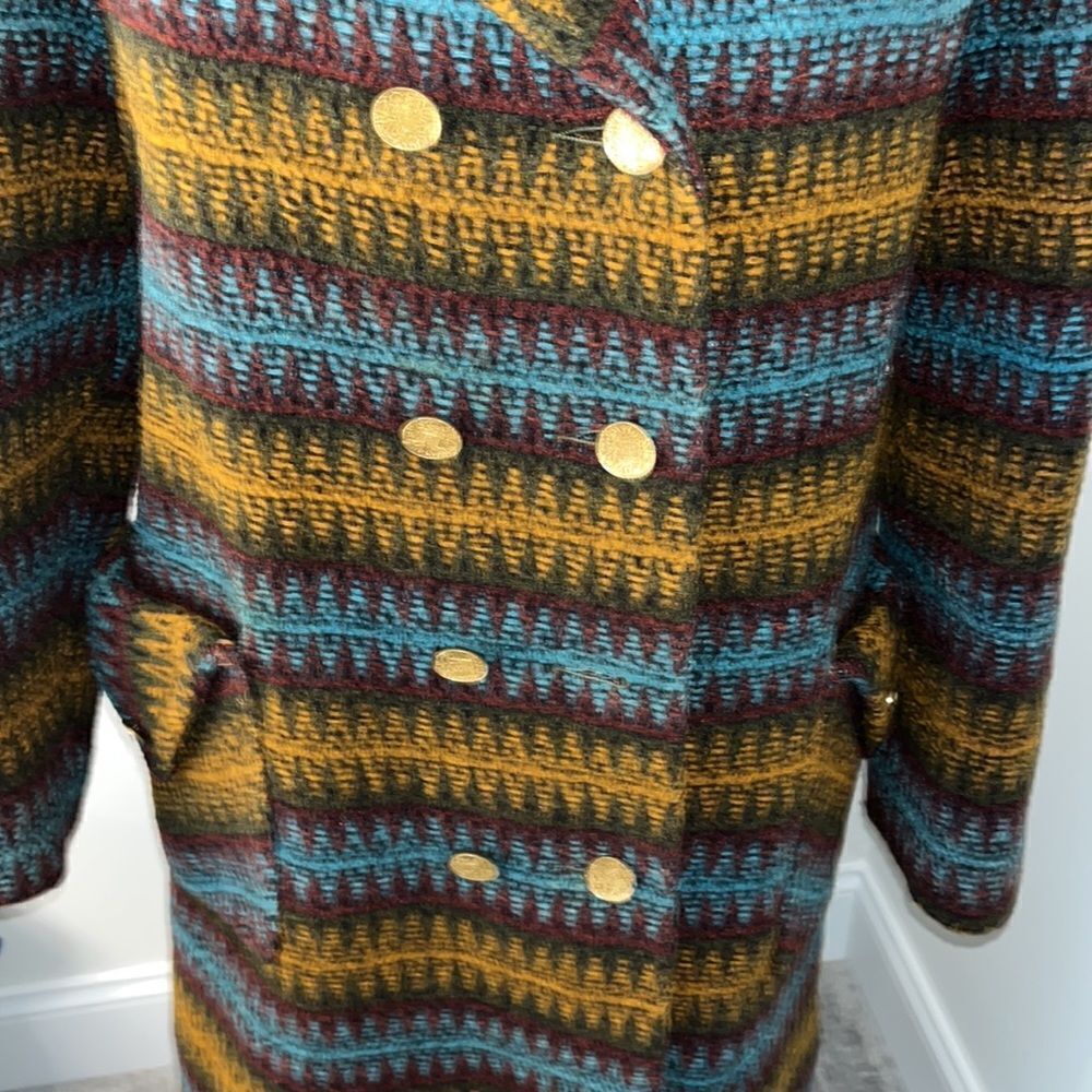 Vintage Homemade Navajo print blanket retro 50's-60's winter Coat jacket M - Picture 6 of 11